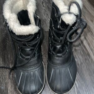 Crocs Black Fur Lined Winter Boots